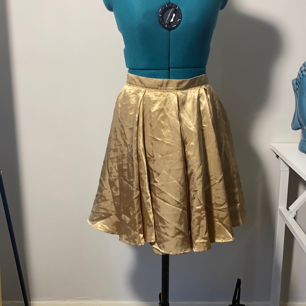 Gold pleated skirt
